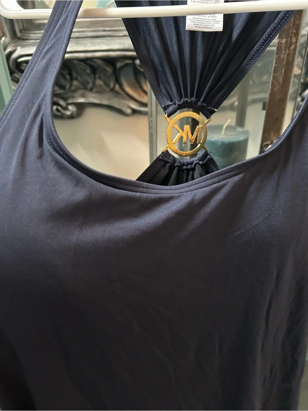 Michael Kors Navy Racerback Swim Cover Up Midi Dress converts to Casual Wear Med - Picture 8 of 13